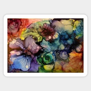 ฺBlooming Alcohol Ink Flowers Sticker